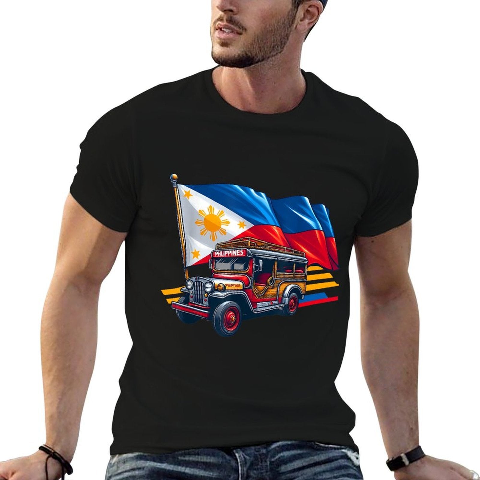 Philippines Proud Filipino Souvenir Philippines Jeepney  Graphic-printed T-Shirt