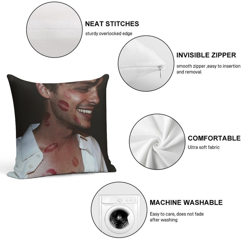 Matthew Gray Gubler Lipstick Stains Soft Skin-Friendly Throw Pillow