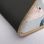 Unturned Stones, Abstract Marble Resin Art, Contemporary Agate Waves Pattern, Eclectic Boho Luxe Nature  Dirt-Trapping Bath Mat