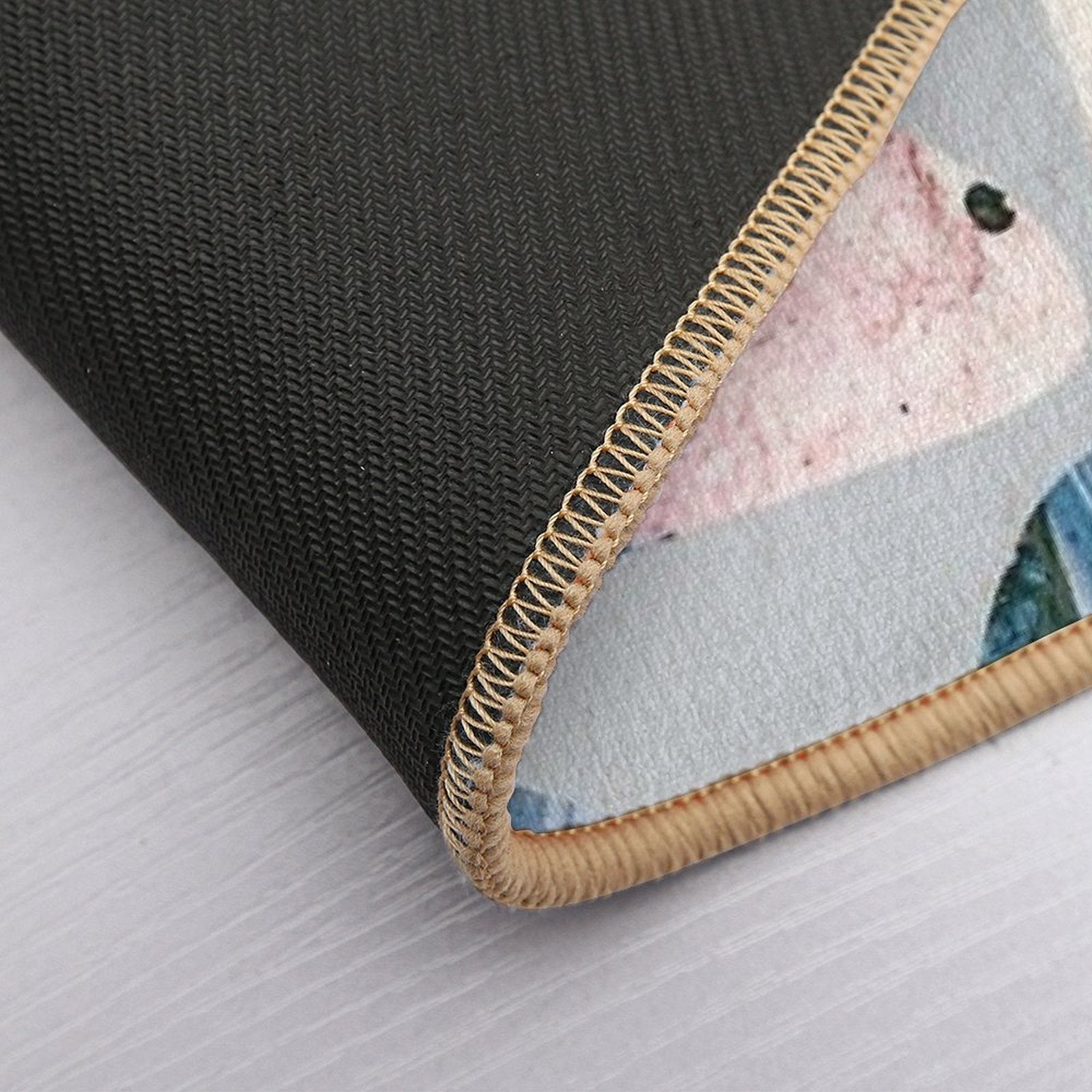 Unturned Stones, Abstract Marble Resin Art, Contemporary Agate Waves Pattern, Eclectic Boho Luxe Nature  Dirt-Trapping Bath Mat