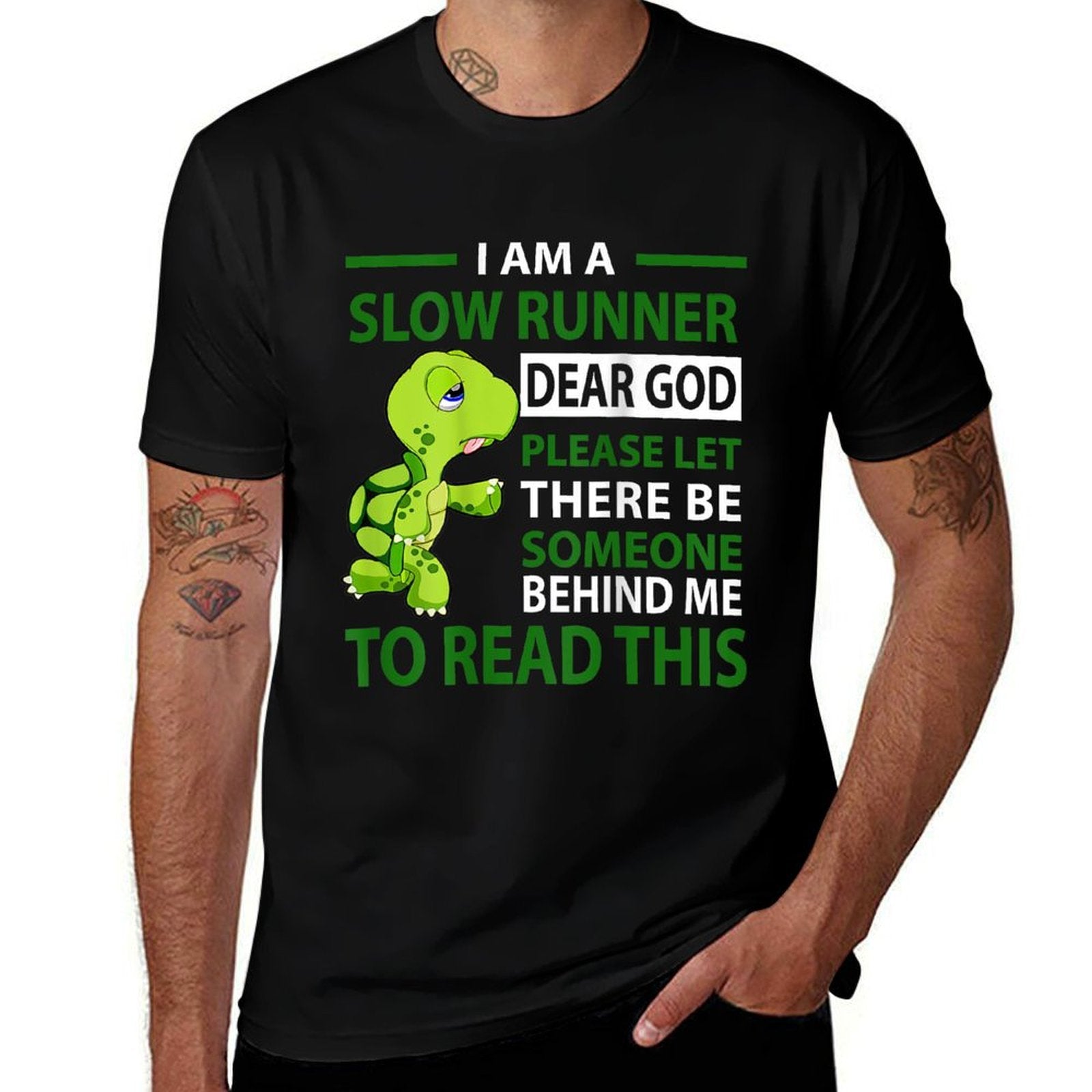 I Am Slow Runner Dear God Please Let There Be Someone (Back)  Classic T-Shirt