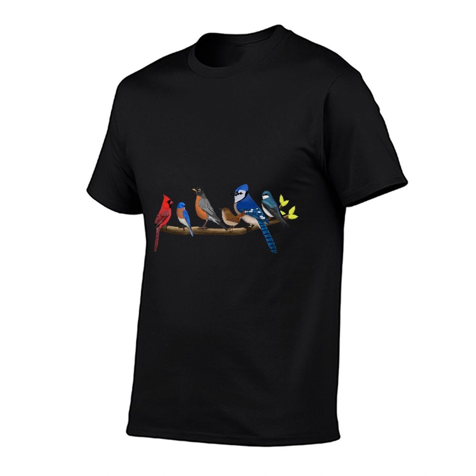 Birds on A Branch Bird Lover Bird Watcher Bluebird Cardinal  Heathered Texture T-Shirt