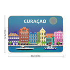 Curacao - Skyline Illustration by Loose Petals  Anti-Trip Bath Mat