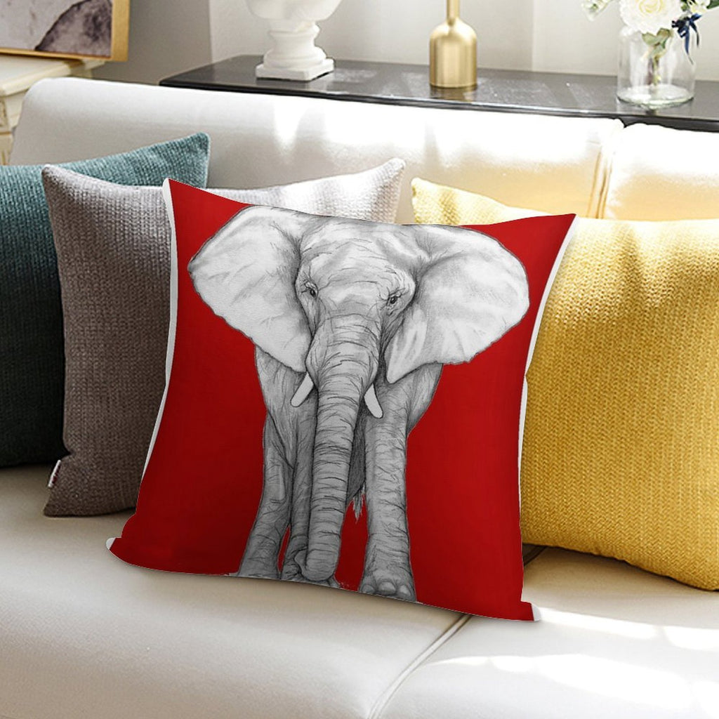Crimson Elephant Soft Shrink-Resistant Throw Pillow