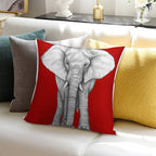 Crimson Elephant Soft Shrink-Resistant Throw Pillow