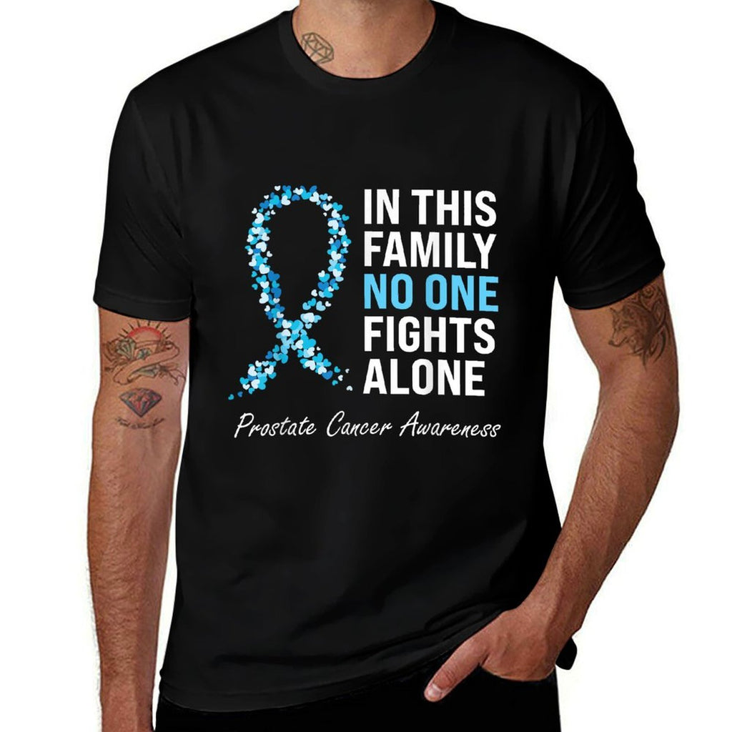 Family Prostate Cancer Awareness Light Blue Ribbon Survivor  Lightweight T-Shirt