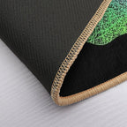 Dog’s Paw Print with A Heart Rainbow Watercolour Design for Animal Lovers.  Repositionable Bath Mat