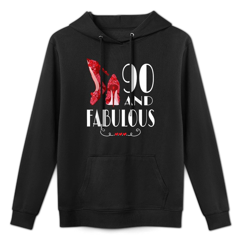 90th Birthday Im 90 And Fabulous Adjustable Hood Hoodie