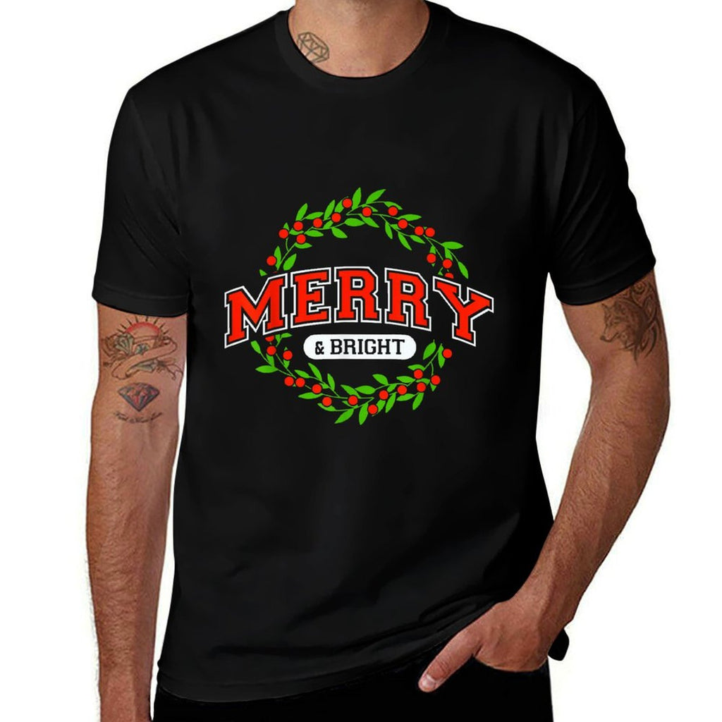 Merry And Christmas Bright Moody And Uptight Matching Couple  Summer-ready Fabric T-Shirt