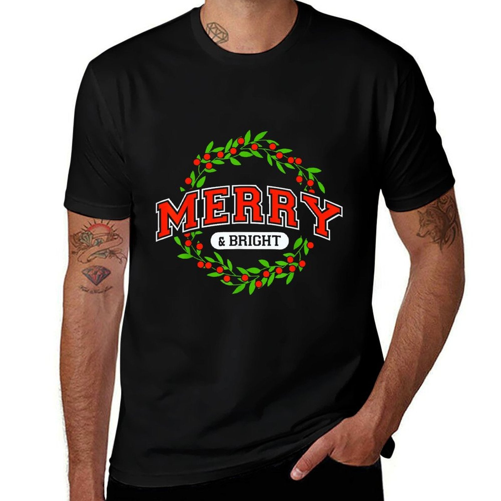 Merry And Christmas Bright Moody And Uptight Matching Couple  Summer-ready Fabric T-Shirt