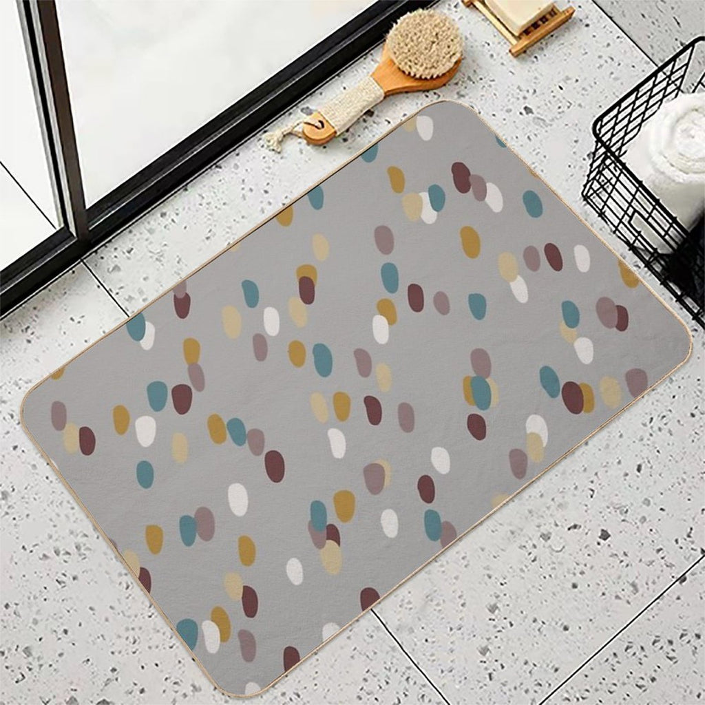 Modern Basic Pattern Dots- Earth Tones  Odorless Bath Mat