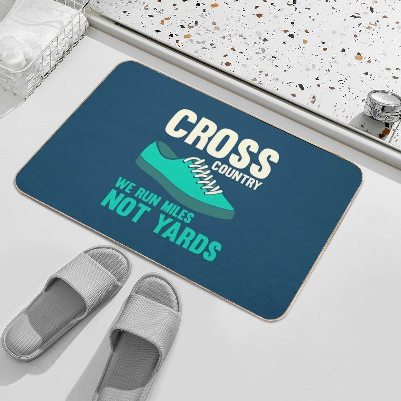 Cross Country Runner  Repositionable Bath Mat
