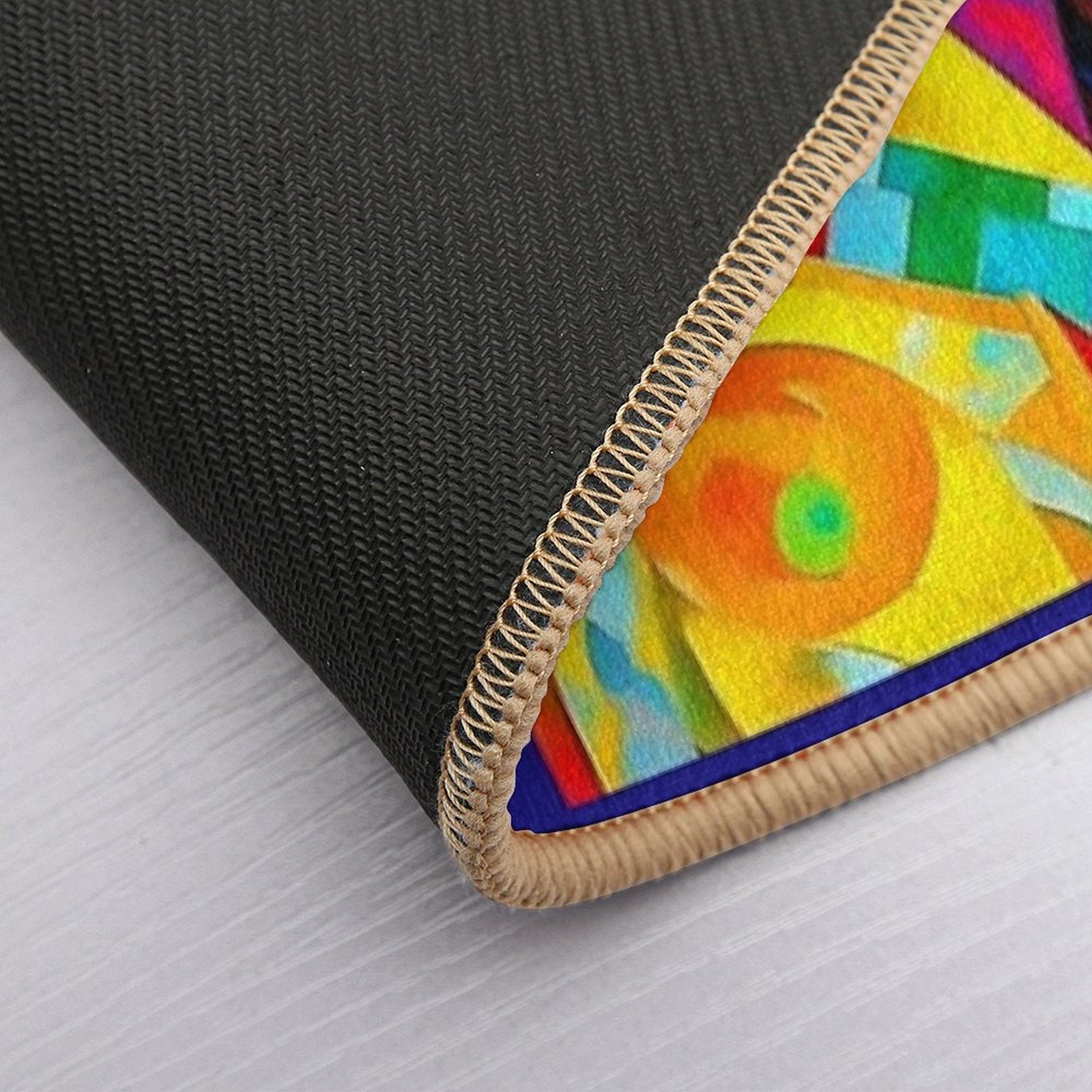 A Woman And A Leopard.  Fade-Resistant Bath Mat