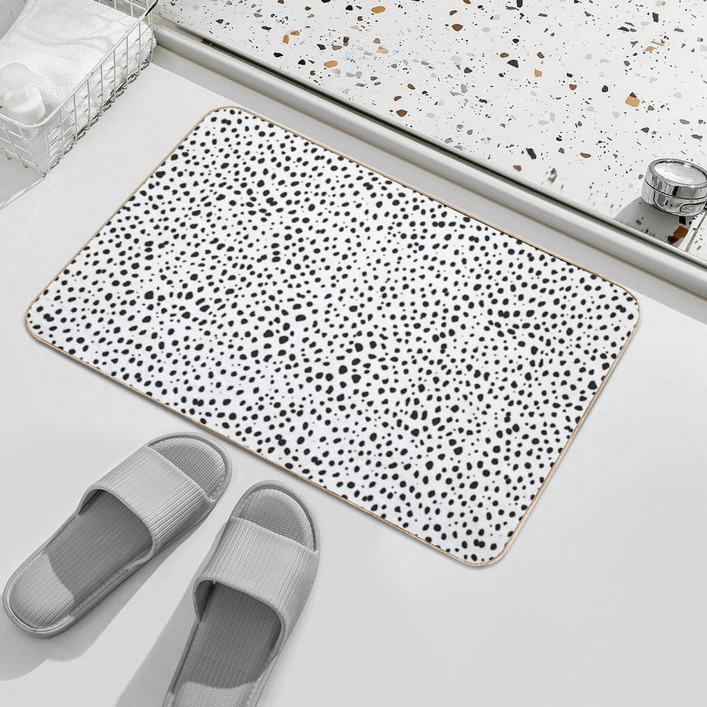 Dalmatian Spots - Black And White Polka Dots  Versatile Bath Mat