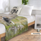 Herdwick Sheep Landscape Watercolour Photograph Shrink-resistant Throw Blanket