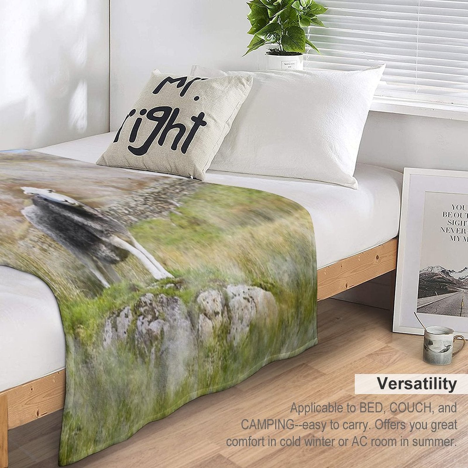 Herdwick Sheep Landscape Watercolour Photograph Shrink-resistant Throw Blanket