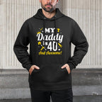 Dad 40th Birthday My Daddy Is 40 And Awesome 40th Birthday Medium-Weight Fabric Hoodie