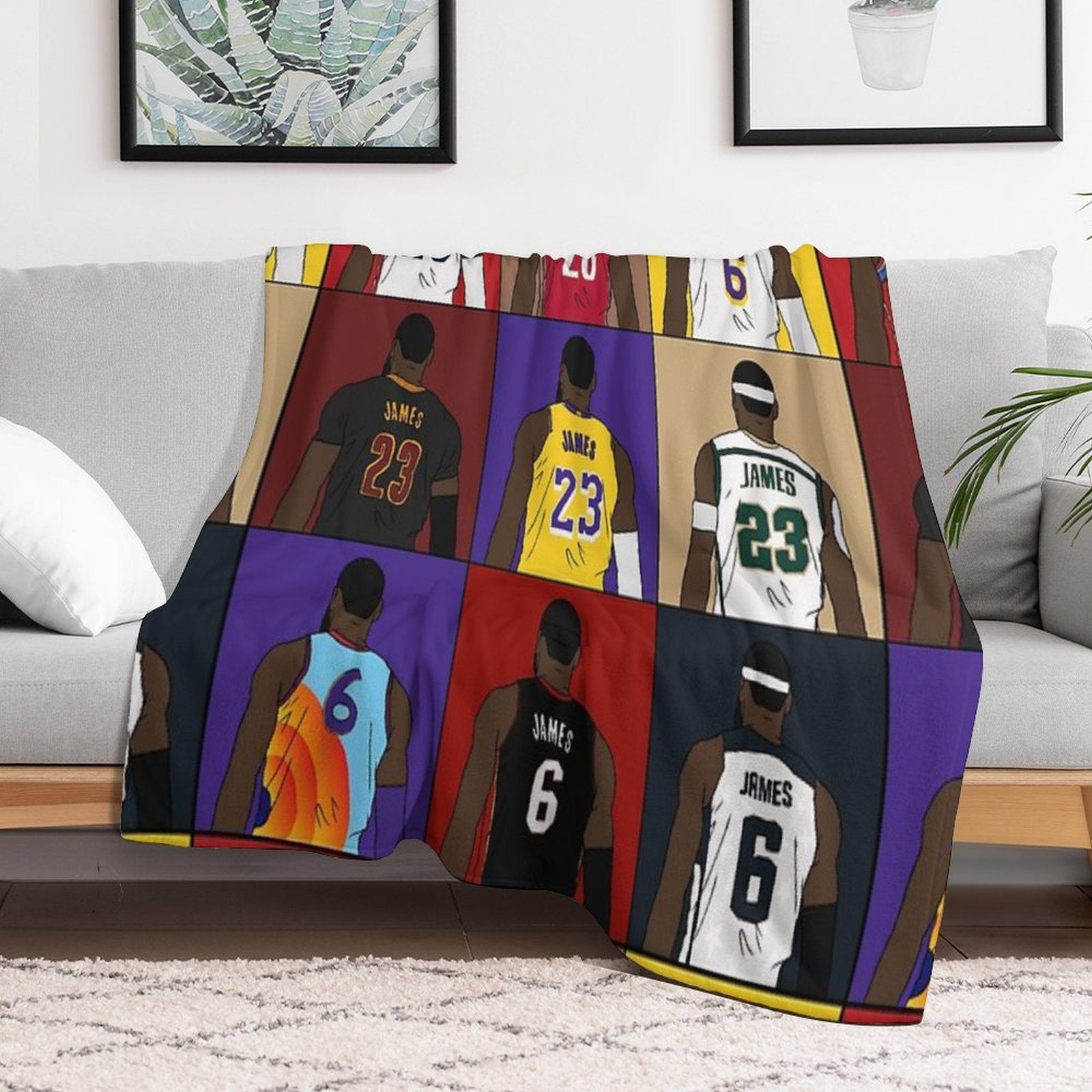 LeBron James Grid Sustainable Throw Blanket