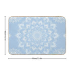 Bohemian Baby Blue Mandala  Easy Maintenance Bath Mat