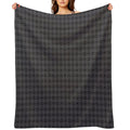 Geometric Pattern Doodly Grey Black All-season Throw Blanket