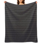 Geometric Pattern Doodly Grey Black All-season Throw Blanket