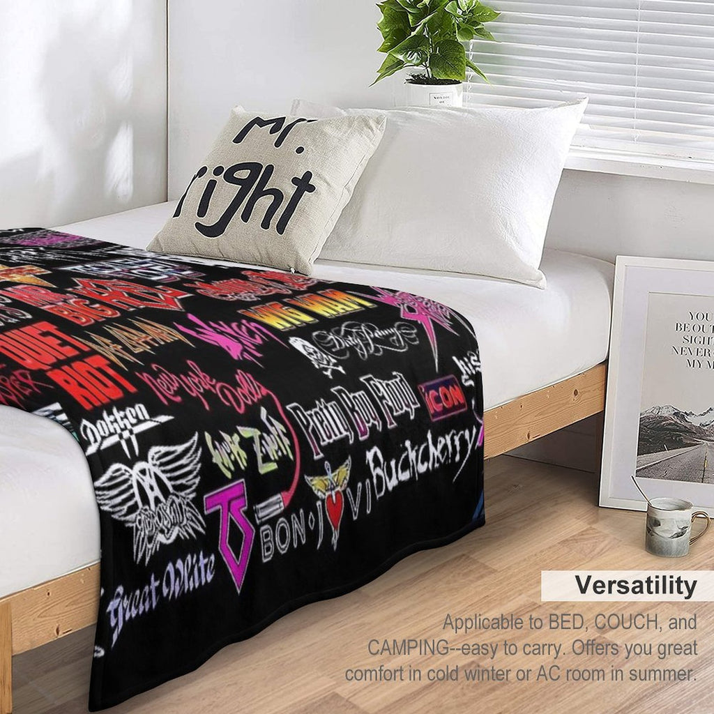 All About Logo Band Easy Care Throw Blanket