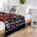 All About Logo Band Easy Care Throw Blanket