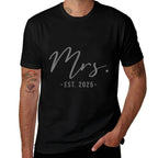 Mrs Est. 2025 Just Married Wedding Wife Matching Mr  Mrs  Easy-care T-Shirt