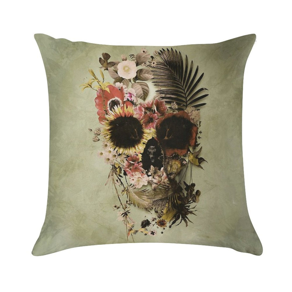 Garden Skull Light Soft Warmth Comfort Throw Pillow