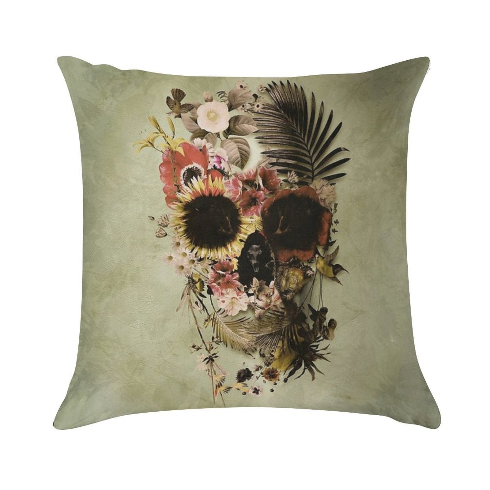 Garden Skull Light Soft Warmth Comfort Throw Pillow