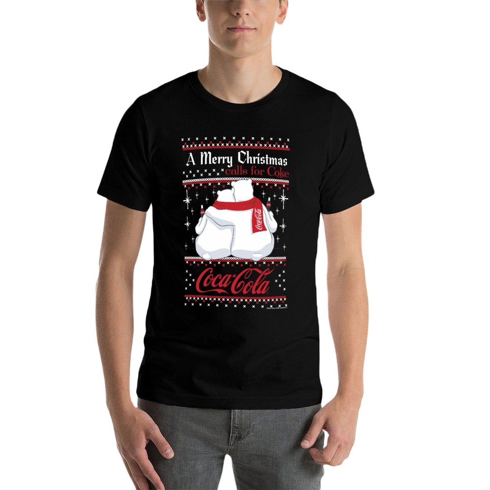 Coca-Cola Polar Bears A Merry Christmas Calls For Coca-Cola Sweatshirt  Trendy Pattern T-Shirt