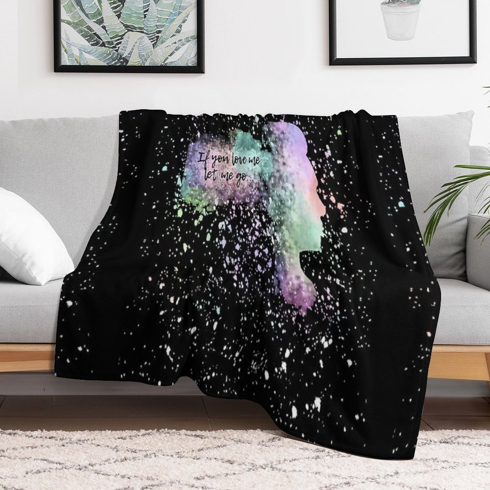If You Love Me Rainbow Splatter Paint Versatility Throw Blanket