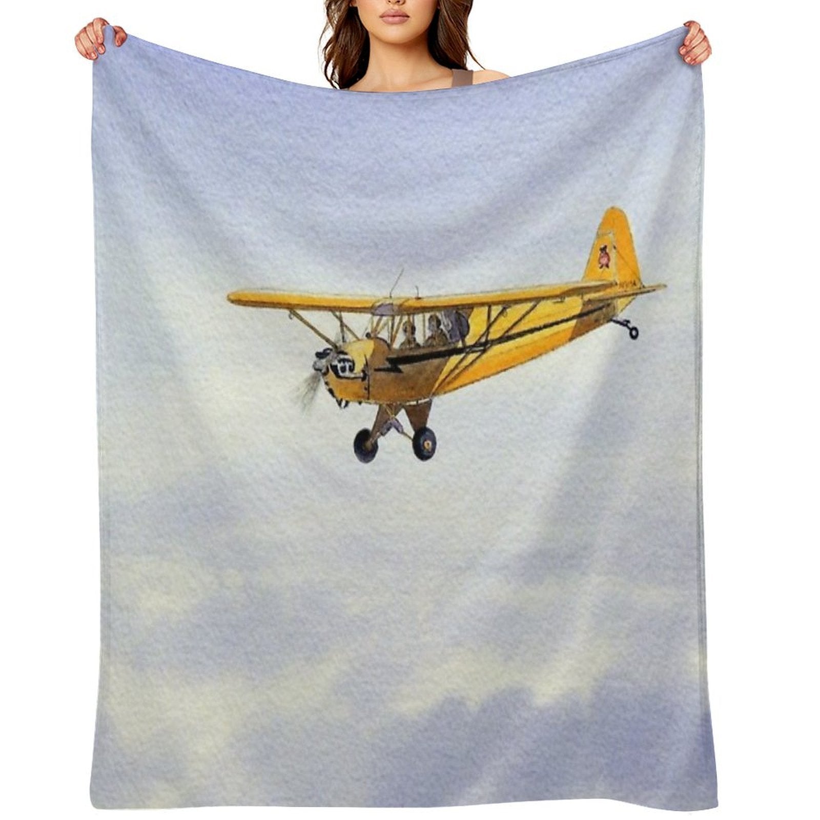 Piper J-3 Cub Wrinkle-free Throw Blanket