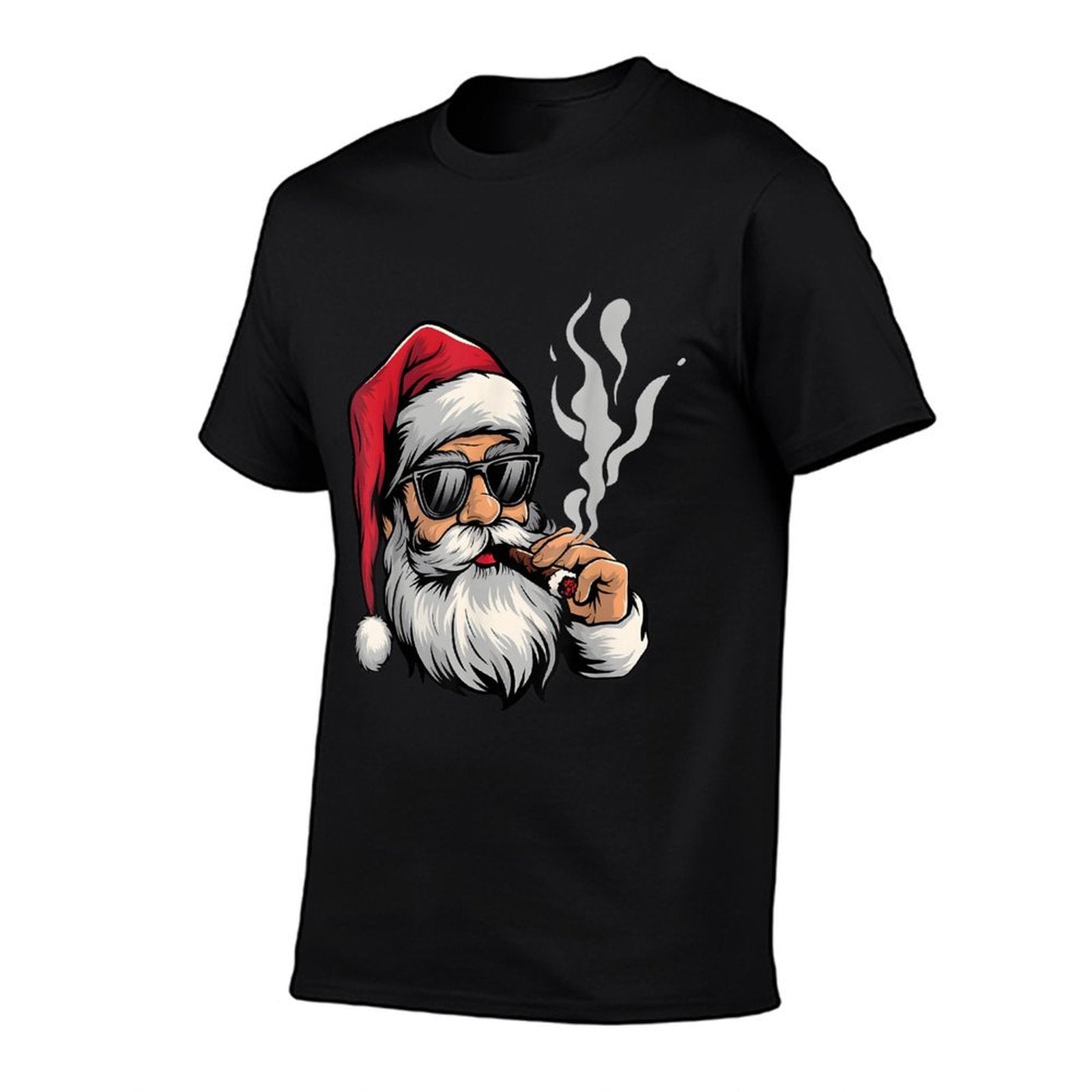 Cool Santa Smoking Cigar Funny Holiday Christmas Design  Odor-resistant T-Shirt