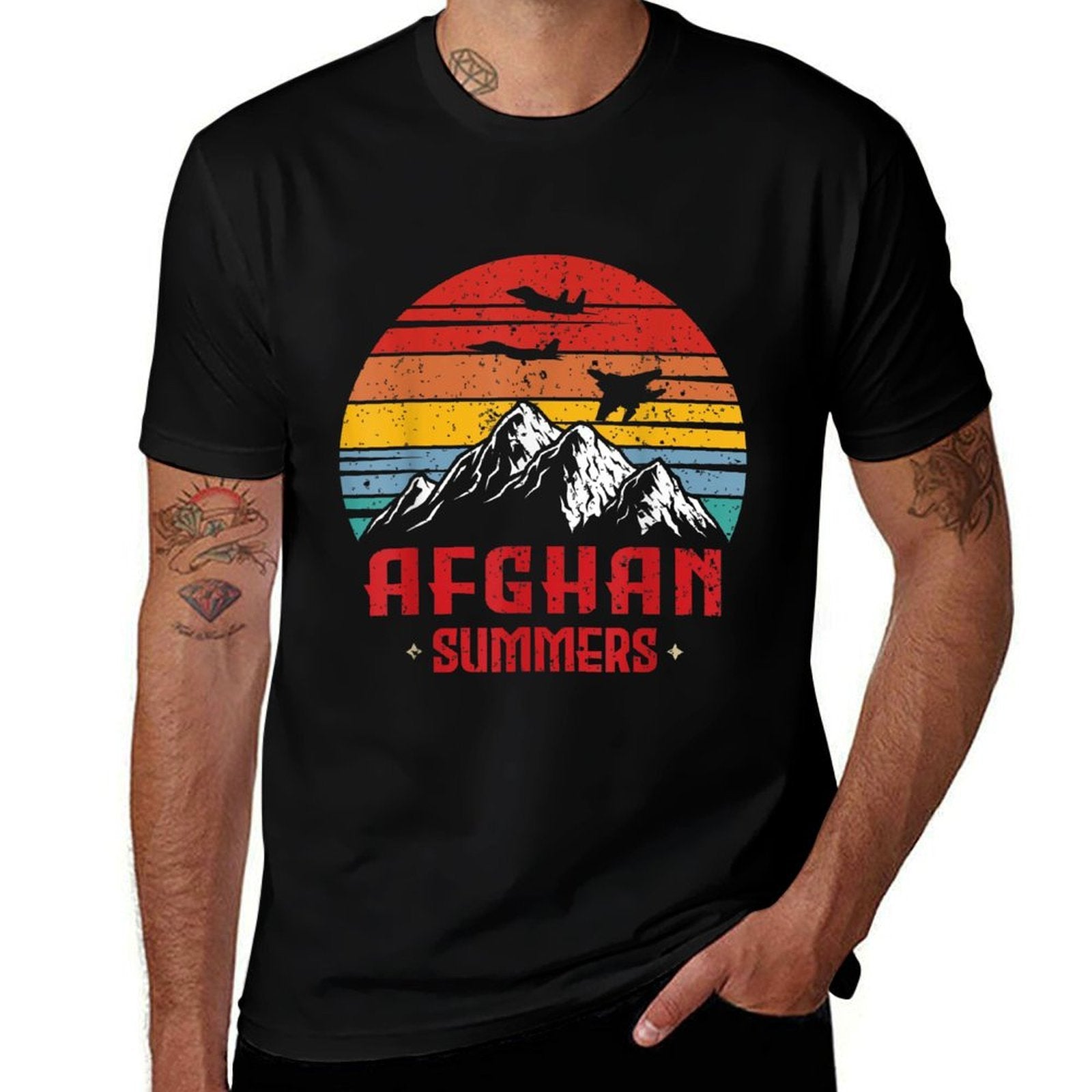 Afghan Summers Veteran Funny Afghanistan Veteran Gift  Slim-fit Cut T-Shirt