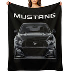 Mustang GT 5.0L V8 Performance Car Shadow Black Versatility Throw Blanket