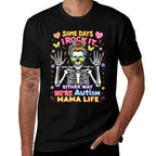 Autism Mama Life Some Days I Rock It Some Days It Rock Me  Rolled Sleeves T-Shirt