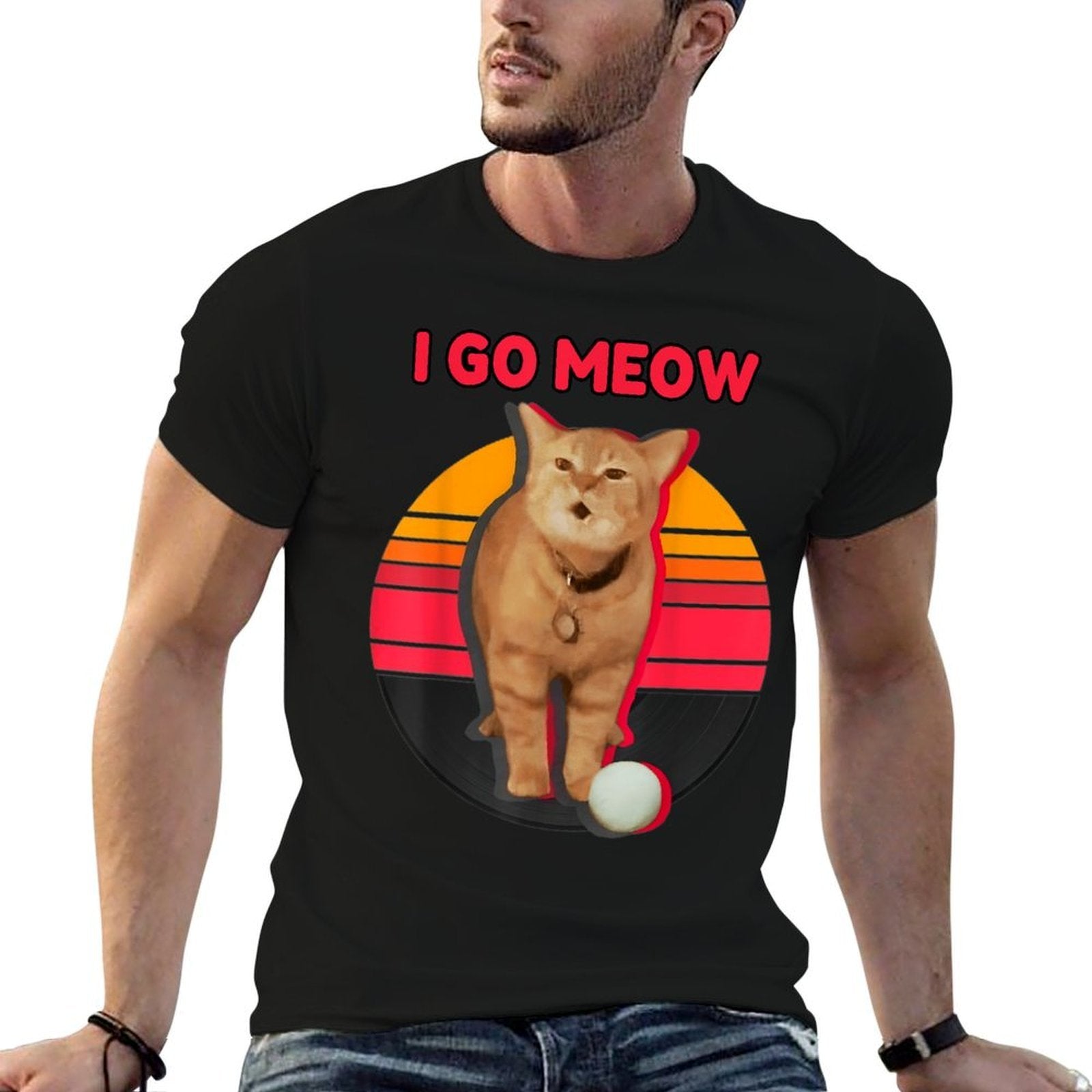 I Go Meow Cat Meme Funny Memes Internet Memes Cat Lover Joke Men Women Kids  Versatile T-Shirt