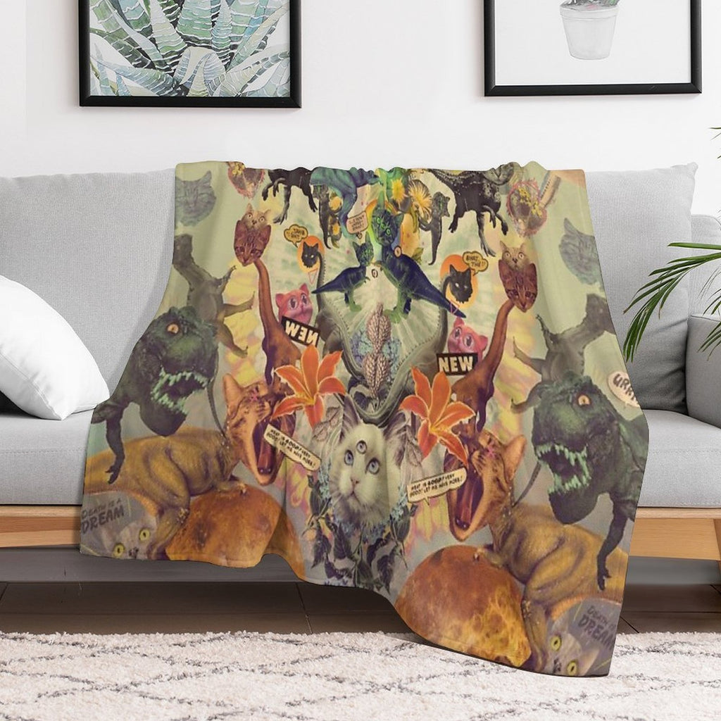 Meowosaurus Lightweight Throw Blanket