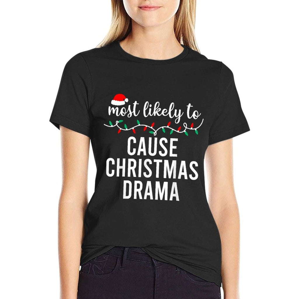 Most Likely to Christmas Matching Family Pajamas Funny  Graphic-printed T-Shirt