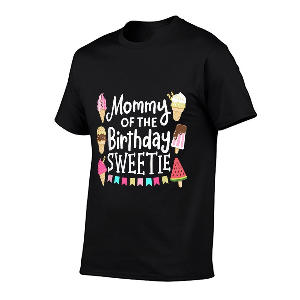 Mommy Of The Birthday Sweetie Ice Cream Matching Family  Slim-fit Cut T-Shirt