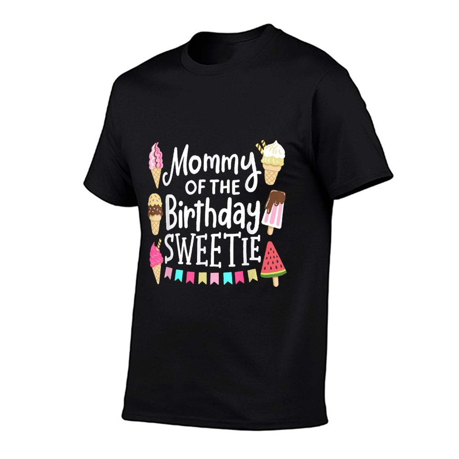 Mommy Of The Birthday Sweetie Ice Cream Matching Family  Slim-fit Cut T-Shirt
