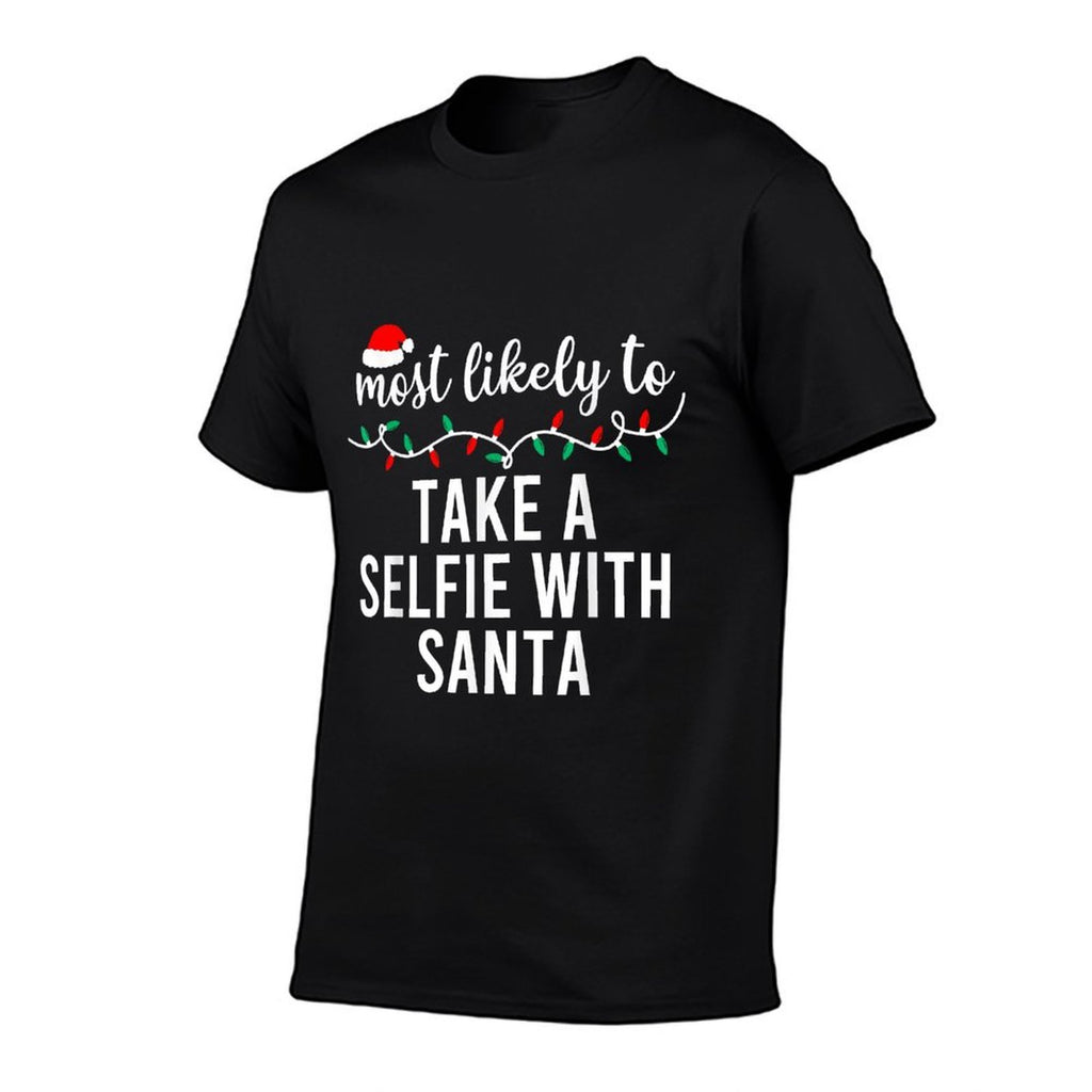 Most Likely To Christmas Matching Family Pajamas Funny  Cotton T-Shirt