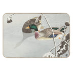 Japanese Woodblock Print of  Two Mallards  by Ohara Koson  Long-Lasting Bath Mat