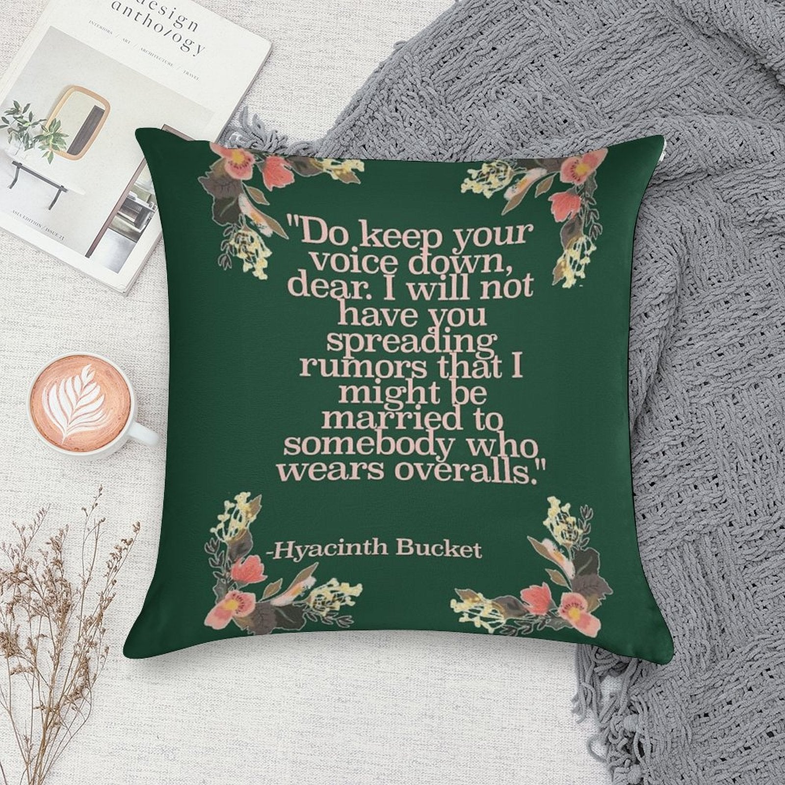 Hyacinth Bucket Quotes Soft Washable Throw Pillow