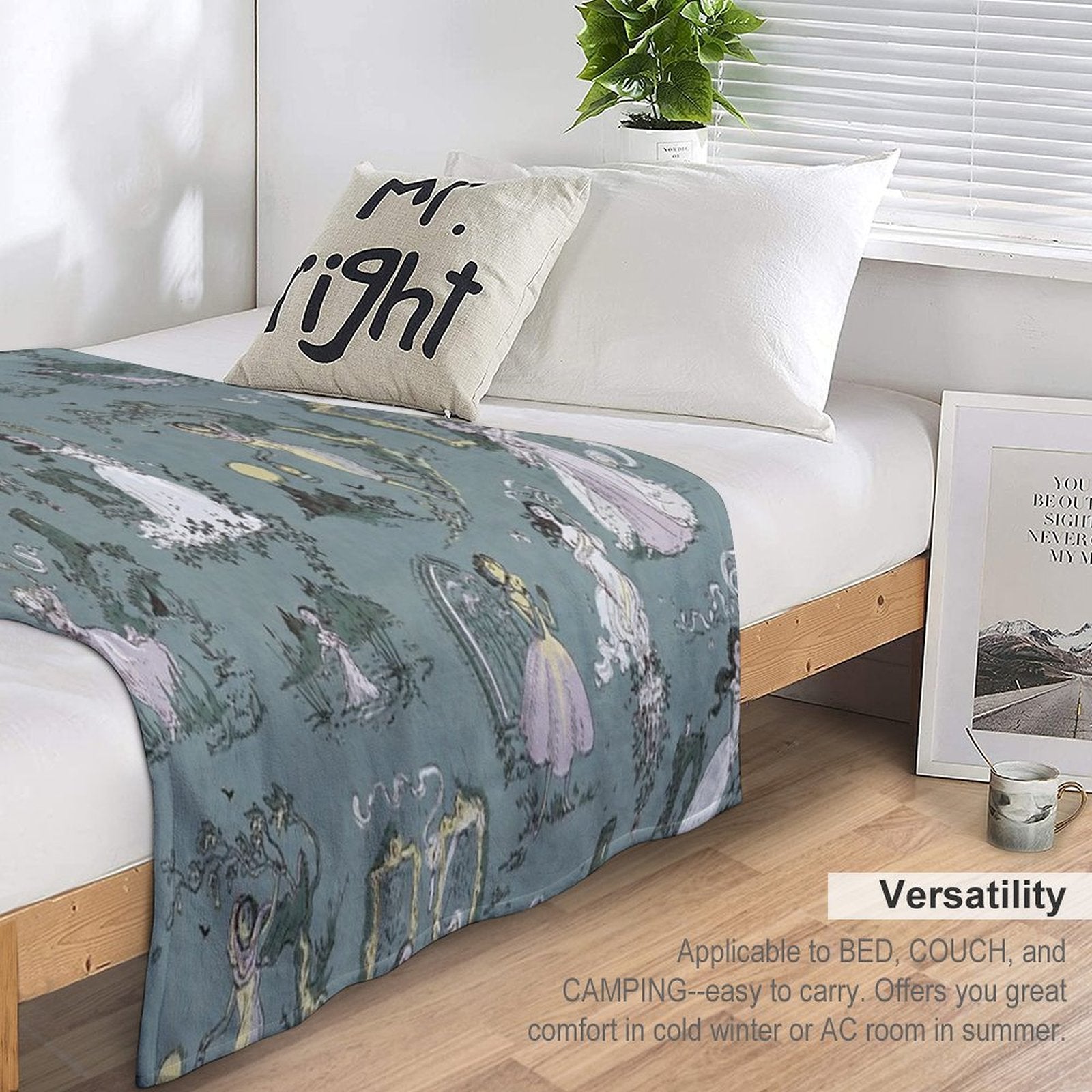 Girls Running From Houses Wrinkle-free Throw Blanket