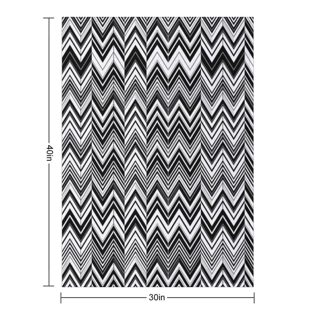 Black And White Modern Herringbone Pattern Travel-friendly Throw Blanket