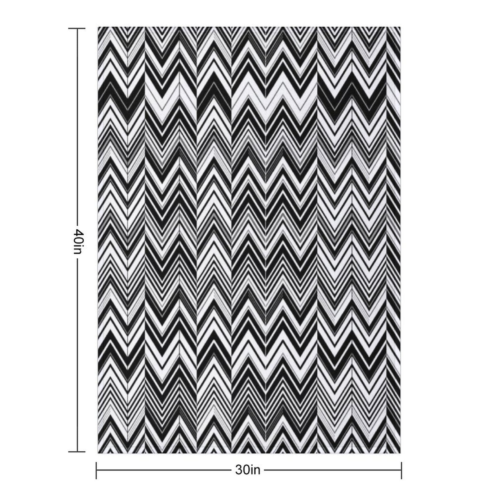 Black And White Modern Herringbone Pattern Travel-friendly Throw Blanket