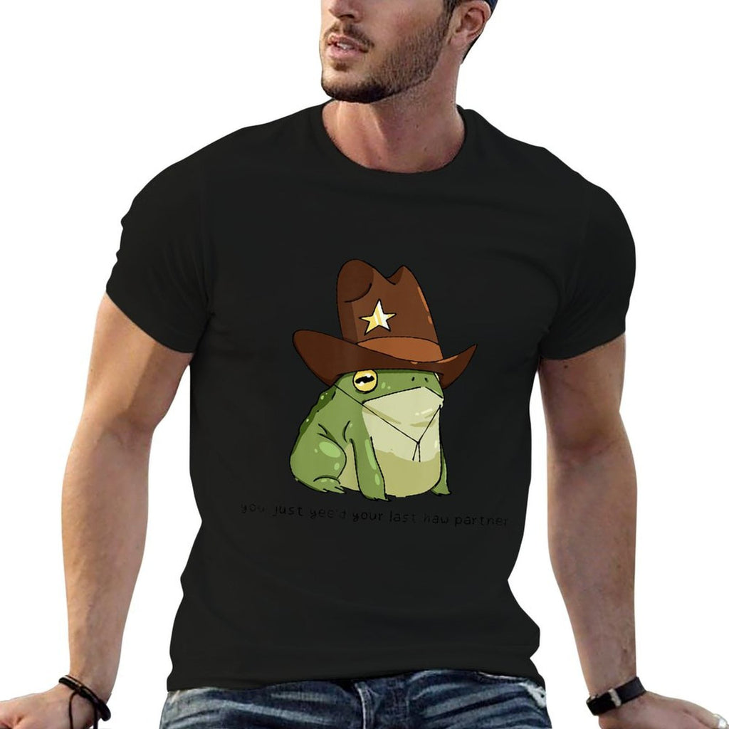 Funny You Just Yeed Your Last Haw Partner Cowboy Frog Meme  Durable T-Shirt