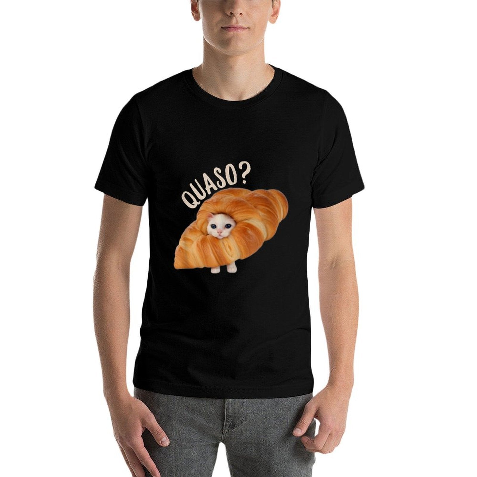 Croissant QuasoCat Meme for Women Vintage Croissant Cat Meme  Vintage-inspired T-Shirt